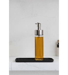 Siyah Silikon Yağdanlık Yağlık Standı Altlık Çok Amaçlı Organizer Sabunluk Altlığı 23x10 Cm