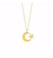 Ay Yıldız Altın Kolye Gold