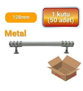 50 Adet Halka Boru Kroma Beyaz Metal Mobilya Kulpu 128mm