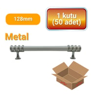 50 Adet Halka Boru Kroma Beyaz Metal Mobilya Kulpu 128mm