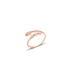 Gümüş ayarlamalı yaprak modeli yüzük SGTL9946 (Rose)