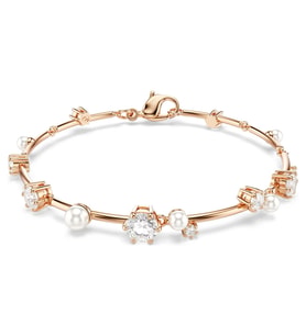 Monemel Swarovsk Rose Gold İnci Detaylı   Bileklik (Altın Kaplama)