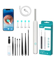 Powermaster PM-24064 Şarjlı Endoskop Kameralı Kulak Temizleme Seti Aleti Android İos Uyumlu HD Görüntü Yedek Başlık