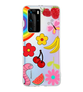 PrintiFy Huawei P40 Pro ile Uyumlu 1mm Slim Fit Water Color 5 Baskılı Şeffaf  Kılıf