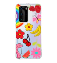 PrintiFy Huawei P40 Pro ile Uyumlu 1mm Slim Fit Water Color 5 Baskılı Şeffaf  Kılıf