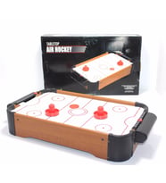Ahşap Pilli Hava Hokeyi Masaüstü Air Hockey Oyunu (Renksiz)