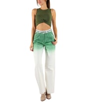 Kemer Desenli Geçişli Bol Paça Pantolon 