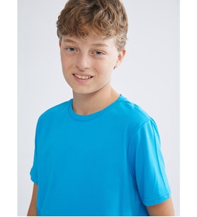 LCW Kids Turkuaz Bisiklet Yaka Erkek Çocuk Tişört
