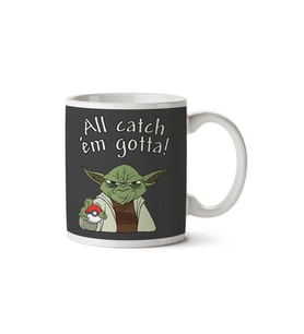 Pokemon Go Yoda All Catch Em Gotta Star Wars İki Tarafı Baskılı Kupa Bardak