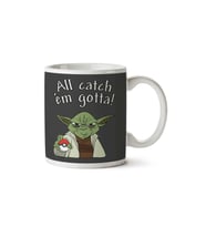 Pokemon Go Yoda All Catch Em Gotta Star Wars İki Tarafı Baskılı Kupa Bardak
