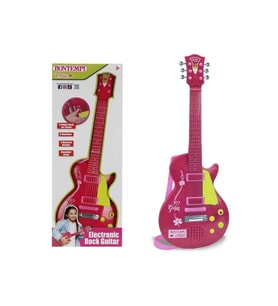 Elektronik Ayaklı Mikrofonlu Pembe Gitar