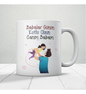 Babalar Günün Kutlu Olsun Canım Babam Baskılı Babalar Günü Kupa Bardak