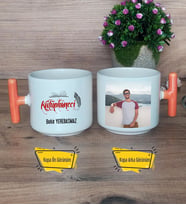Kütüphaneci Kupa Bardak Fotoğraflı T Turuncu Kulplu Kütüphaneciye Hediye
