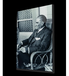 Atatürk Portresi Cam Tablo, Ev ve Ofis Duvar Dekoru, Hediyelik Büyük Temperli 4 mm Cam Tablo