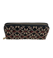 Filistin Geleneksel Gold Nakışlı Tek Fermuarlı Kadın Büyük Cüzdeni 20*10 cm A100018