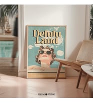 Delulu Land Retro Duvar Sanatı, Havuz Başı Atmosferi için Trend Sevimli Yaz Dekoru