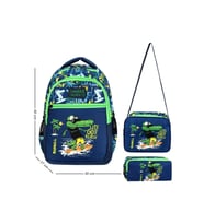 Paul Brand Kids Timsah Desenli Erkek Çocuk İlkokul ve Anasınıfı Okul Çantası 3'lü Set (Yeşil)