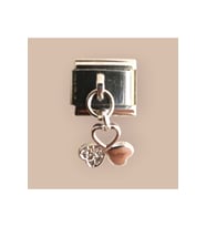 İtalyan charm bileklik ucu yonca (1 adet) (Gri)