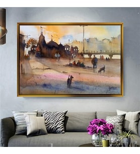 Altın Çerçeveli dekoratif tablo a1413 (Gold)