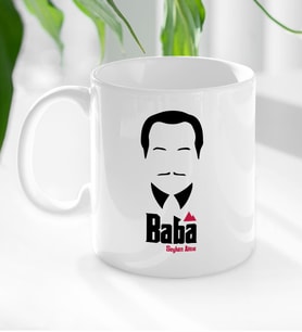 BK Gift Kişiye Özel Babalar Günü Hediyesi Baba Godfather Tasarımlı Kupa Bardak-12 (Beyaz)
