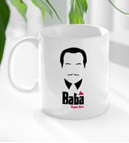 BK Gift Kişiye Özel Babalar Günü Hediyesi Baba Godfather Tasarımlı Kupa Bardak-12 (Beyaz)
