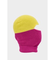 Color Block Renkli Balaclava Kar Maskesi Triko Bere Boyunluk 1 Adet (Fuşya)