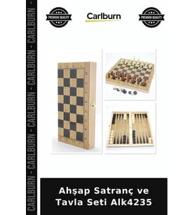 Özel Üretim Oyun Hediye Ahşap Satranç ve Tavla Seti Alk4235