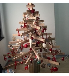 Ahşap Dekoratif Yılbaşı Ağacı Noel Çamı