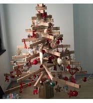 Ahşap Dekoratif Yılbaşı Ağacı Noel Çamı