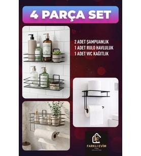 Banyo Organizer 4 Parça Set Düzenli ve Şık