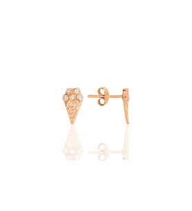 Gümüş rose zirkon taşlı dondurma küpe SGTL11844ROSE