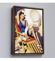 Çerçeveli Sailor Pin Up Dekoratif Duvar Tablosu - Denizci Kız (Kahverengi)