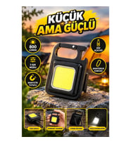 800 Lümen Şarjlı LED Kamp Feneri – 3 Işık Modlu Manyetik Anahtarlık ve Şişe Açacaklı