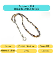 Sertifikalı Bostwana Akik 6mm 99luk Doğal Taş Tesbih