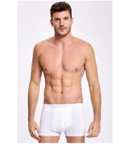 İlke Erkek Likralı Boxer 007 - 6 Adet (Beyaz)