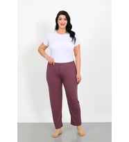 Kadın Büyük Beden Mürdüm Tek Alt Pijama