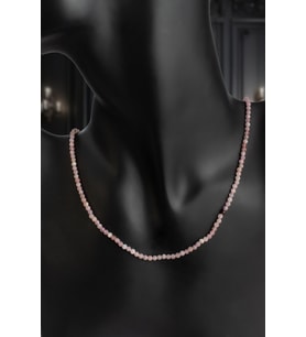 Morganit Doğal Taş Pembe Faset Küre Kesim 3mm Kolye