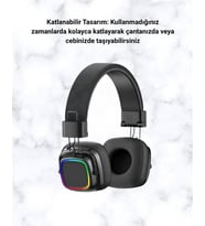 Renkli Işık Efektli Bluetooth 5.3 Müzik Kulaklığı