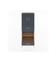 Hyperion Dolap 4 Raflı 2 Çekmeceli 2 Kapaklı 60x44x163 Çam-Antrasit