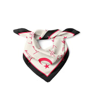 Türk Bayrağı Desenli Saten Fular 48x48 cm Kare Bandana – Siyah Kenarlı