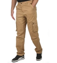 DeepSEA Hardal Sarısı Geniş Kesim Gabardin Kargo Pantolon – Likralı Outdoor Stil Çok Cepli Erkek Pantolon 1705421