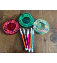 Kalem Hediyeli 3D Spirograph Desen Çizim Cetveli 5 kalem 3 Ürün
