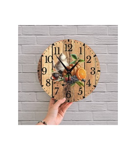 bilge Tasarım 2D GÖRÜNÜMLÜ MUTFAK Duvar Saati 35 x 35 CM (Çok Renkli)