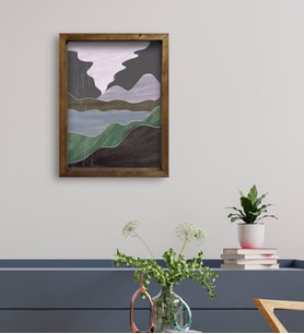 BK Gift Otel Odası Konseptli Doğal Masif Ahşap Çerçeveli Tablo 45x65cm-6
