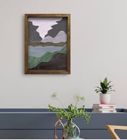 BK Gift Otel Odası Konseptli Doğal Masif Ahşap Çerçeveli Tablo 45x65cm-6