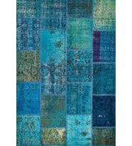 Hoom Rugs Antik Patchwork Turkuaz El Dokuma Kilim