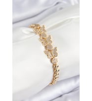 Pirinç Zirkon Taşlı Model Gold Renk Kadın Bileklik TJ-BB7541