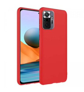 Xiaomi Redmi Note 10 Pro Max İnce Mat Silikon Kılıf Kırmızı