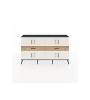 Arges Konsol 4 Raflı 2 Çekmeceli 8 Kapaklı 176x30x99 Antrasit-Aytaşı/Çam