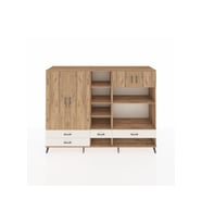 Hyperion Dolap 12 Raflı 4 Çekmeceli 4 Kapaklı 220x44x163 Çam-Çam/Aytaşı